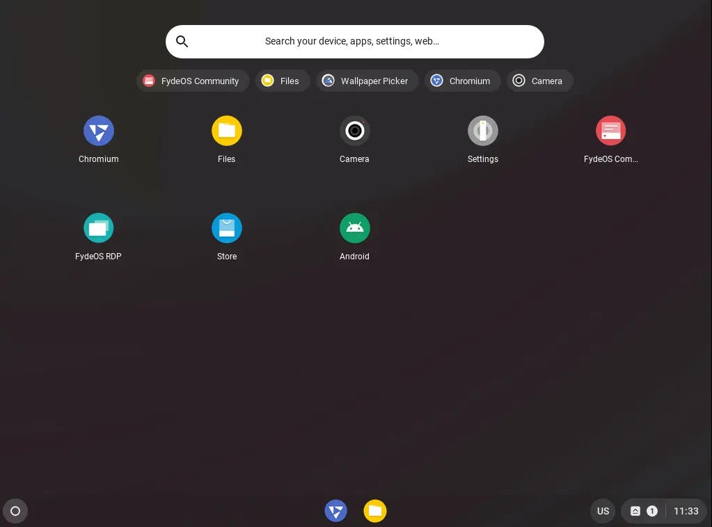 Fydeos launcher button