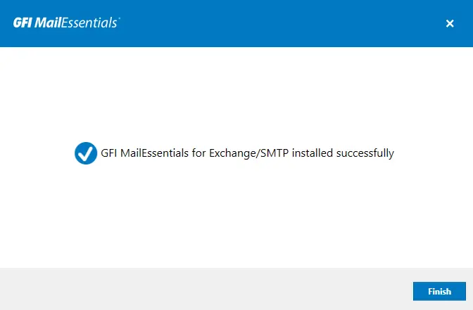 GFI Mailessentials installed successfully