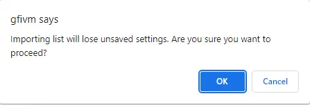 GFI imported list will lose