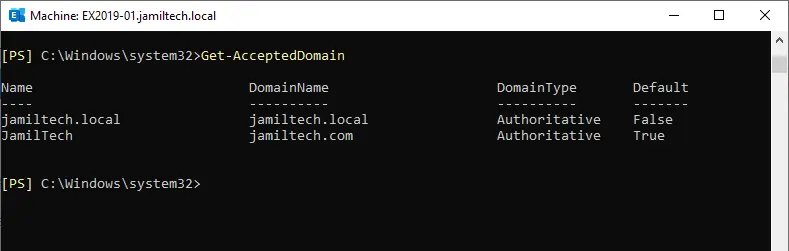 Get-AcceptedDomain commad