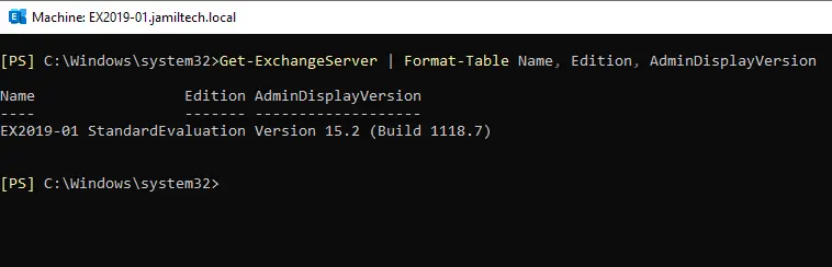 Get-ExchangeServer version command