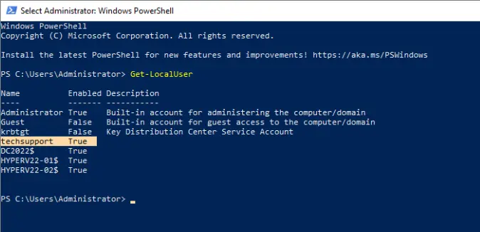 Get-localuser command