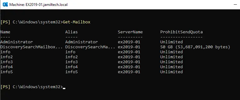 Get-mailbox PowerShell