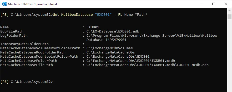 Get-mailbox database
