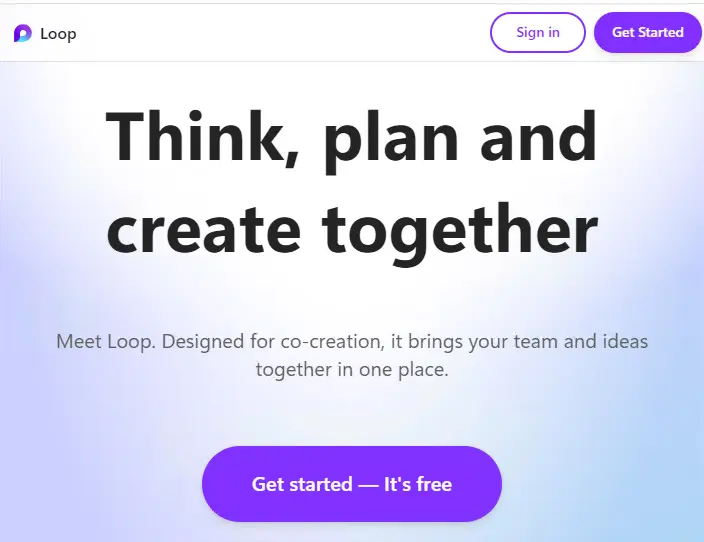 Get started Microsoft loop