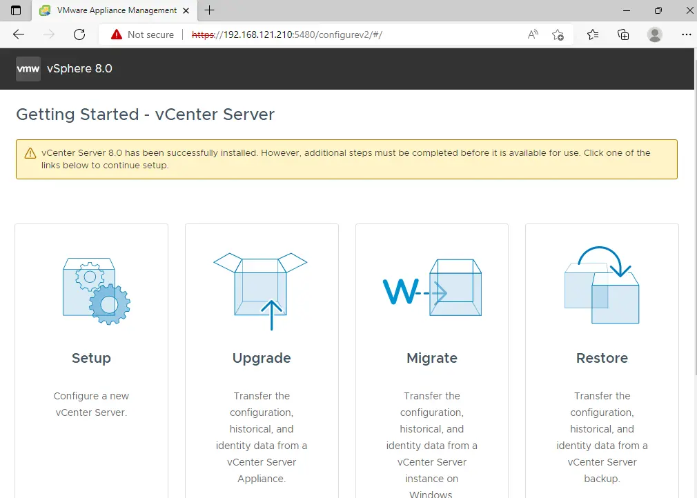 Getting started vCenter server