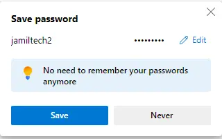 Gmail account save password