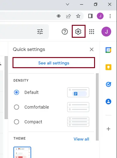 Gmail see all settings