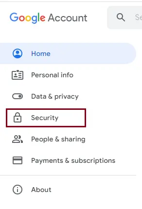 Google account security settings