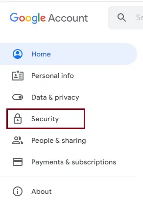 Google account security settings