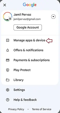 Google play store account