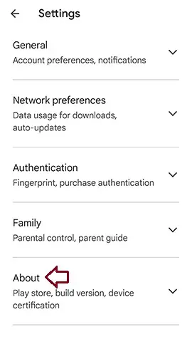 Google play store settings