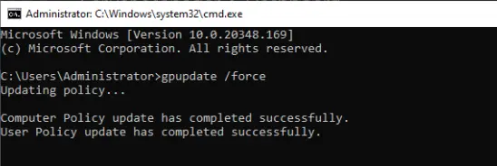 Gpupdate /force command