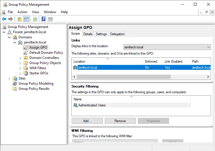 Group policy management GPO