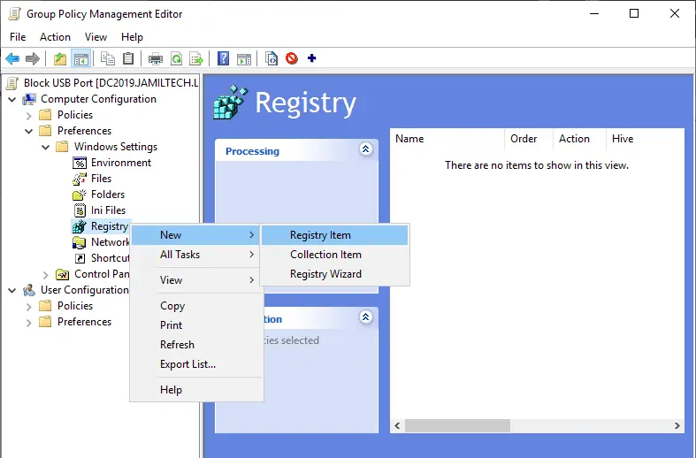 Group policy management editor registry