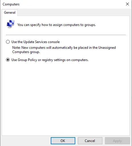 Group policy settings windows updates