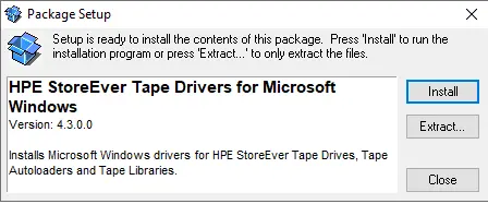 HPE StoreEver tape drivers package