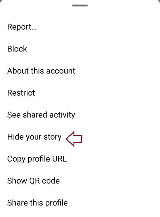 Hide your story on Instagram