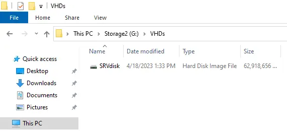 Hyper-V VHDs directory