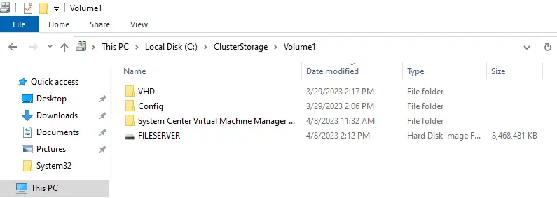 Hyper-V clusterstorage