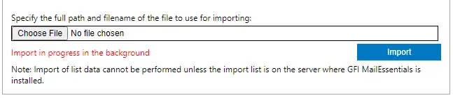 Import Whitelist subject keywords GFI Mailessentials