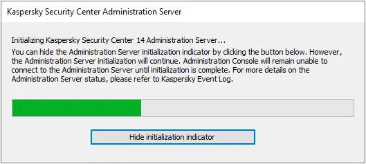 Initialing Kaspersky security center