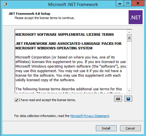 Install .net framework 4.8 setup