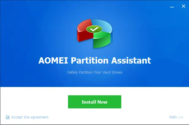 Install AOMEI partition assistant