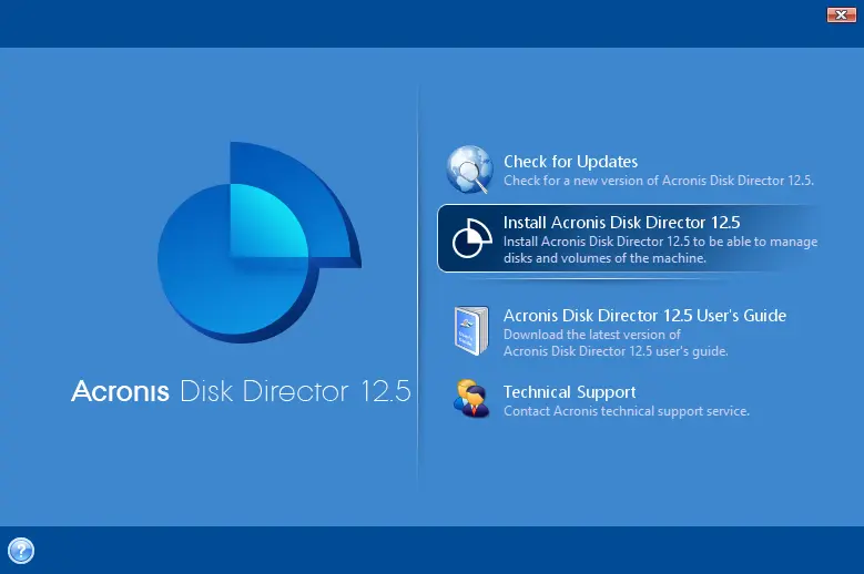 Install Acronis disk director