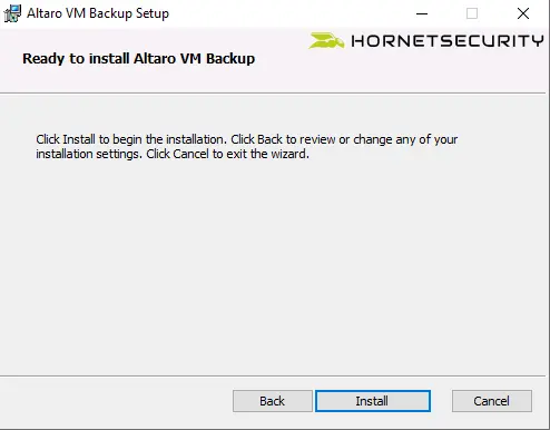 Install Altaro VM Backup