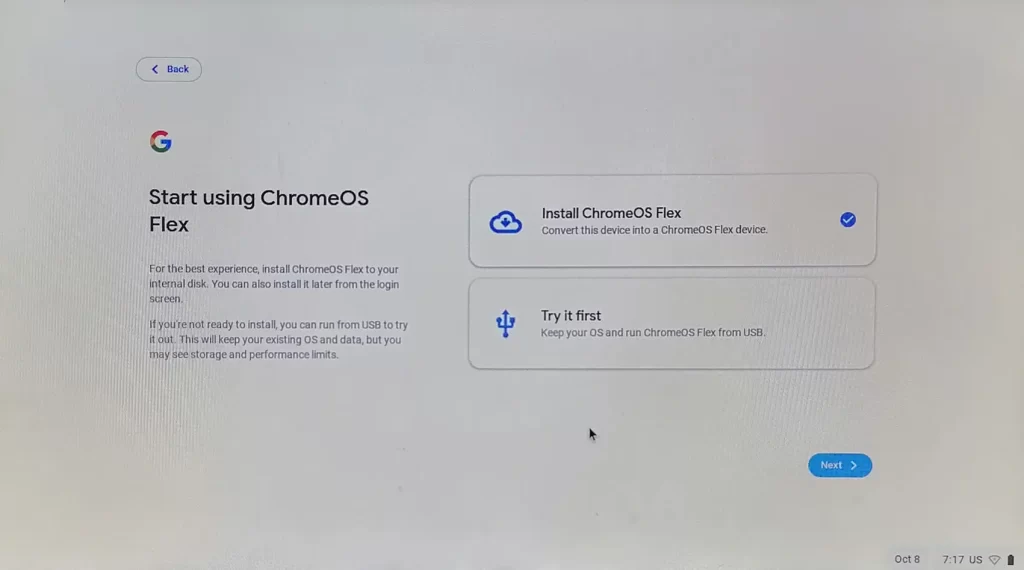 Install Chrome OS Flex