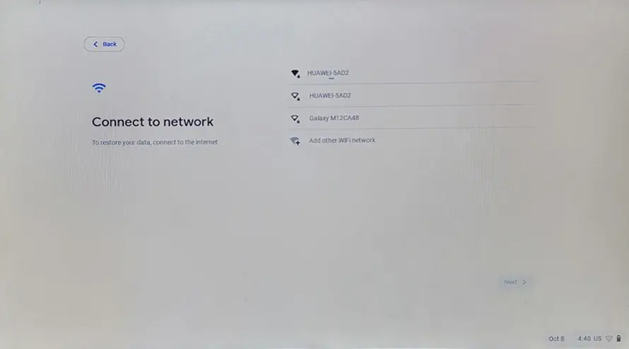 Install Chrome OS connect to network