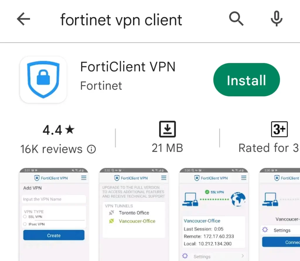 Install Fortinet VPN client
