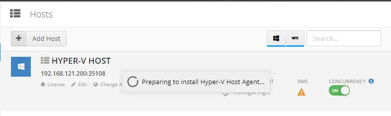 Install Hyper-V Host Agent Altaro