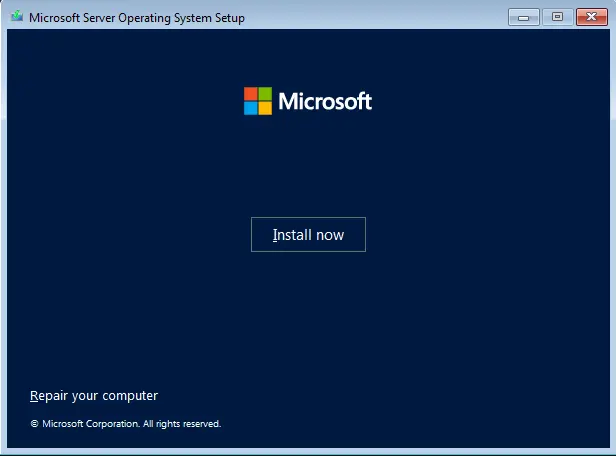 Install Hyper-V Server core 2022