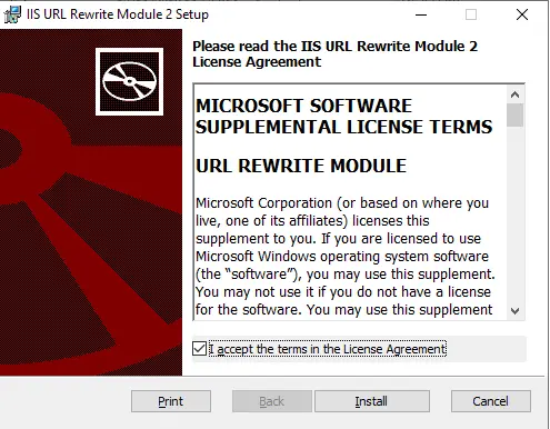 Install IIS URL rewrite module