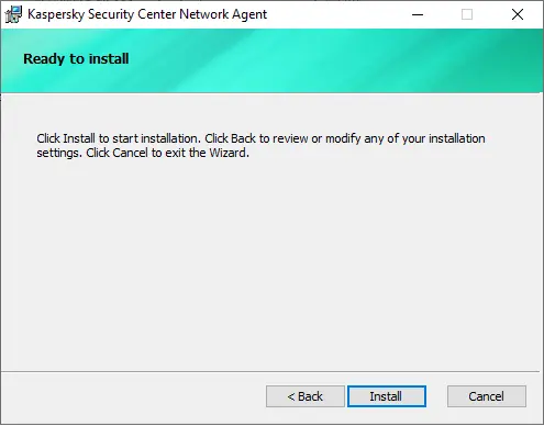 Install Kaspersky Network agent