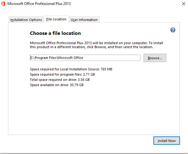 Install Microsoft Office 2013