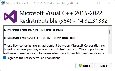 Install Microsoft Visual C++