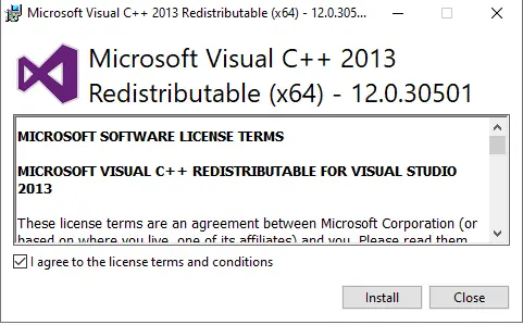 Install Microsoft visual C++