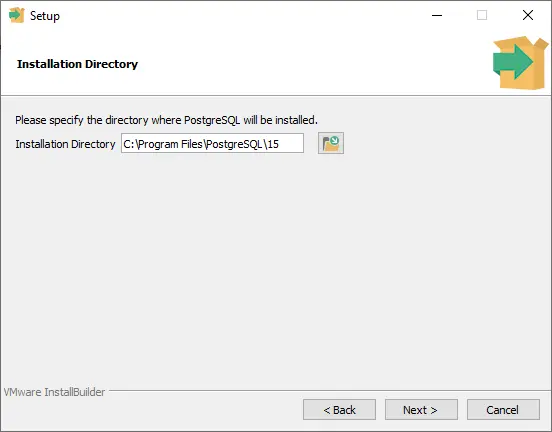 Install PostgreSQL installation directory