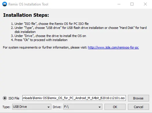 Install Remix OS on USB