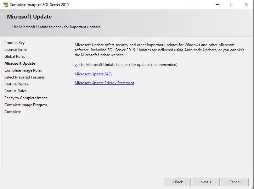 Install SQL Microsoft update