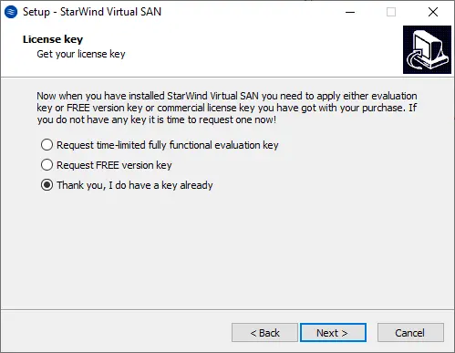 Install StarWind license key