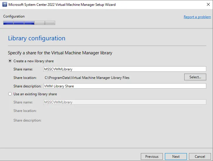 Install VMM library configuration