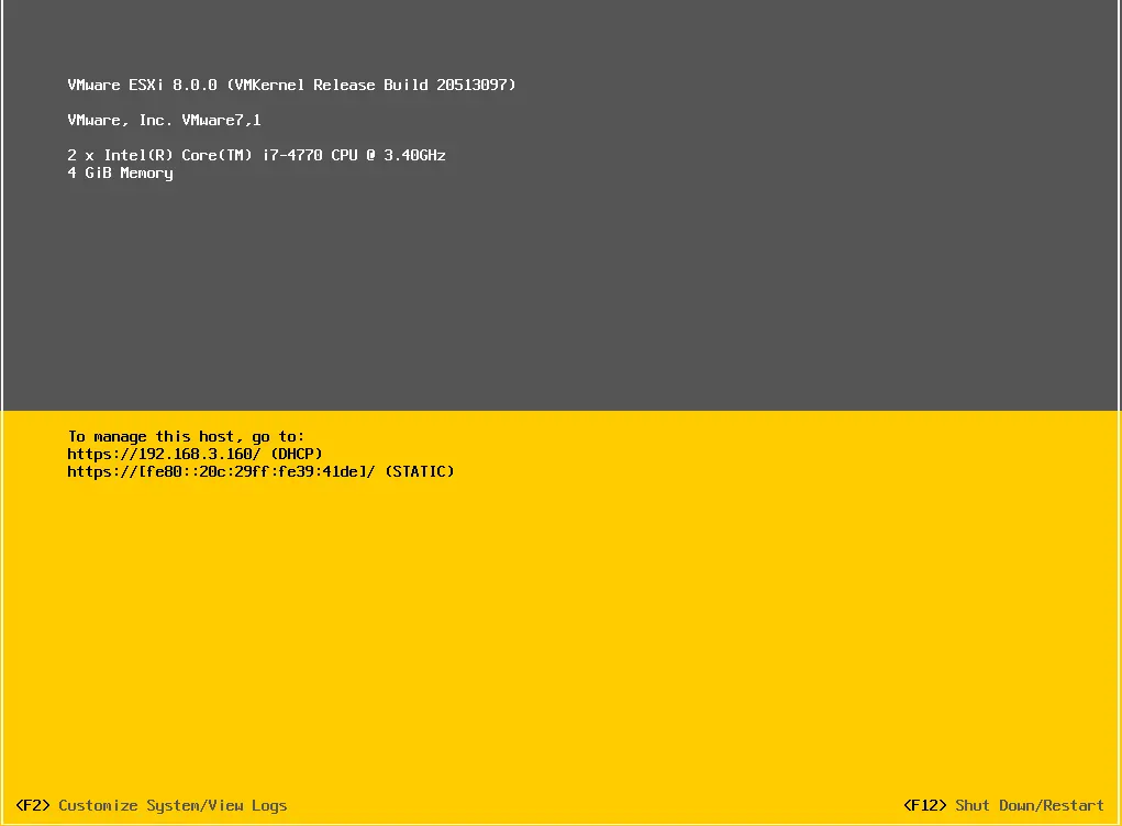 Install VMware ESXi host 8.0