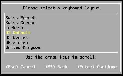 Install VMware ESXi keyboard layout