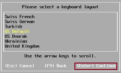 Install VMware ESXi keyboard layout