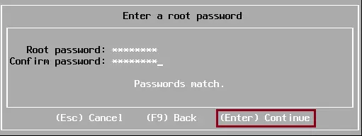 Install VMware ESXi root password