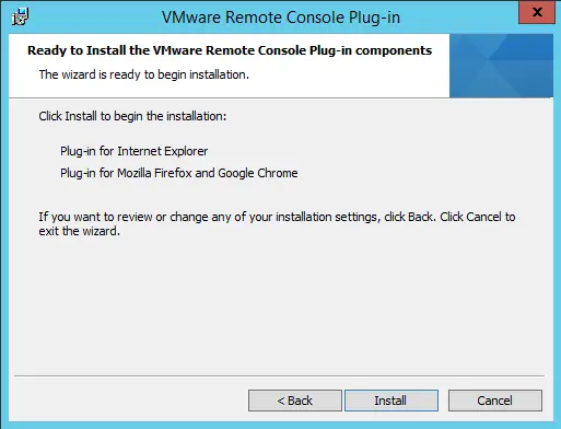 Install VMware remote console plug-in